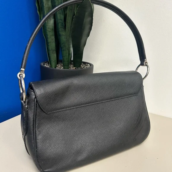 Prada Black Saffiano Lux Sound Lock Bag